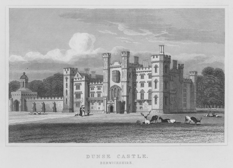 Dunse Castle, Berwickshire (gravering) av Thomas Hosmer Shepherd
