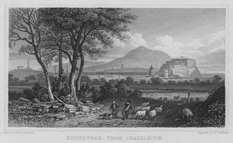Edinburgh, fra Craigleith (gravering) av Thomas Hosmer Shepherd