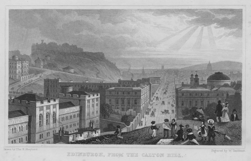 Edinburgh, fra Calton Hill (gravering) av Thomas Hosmer Shepherd