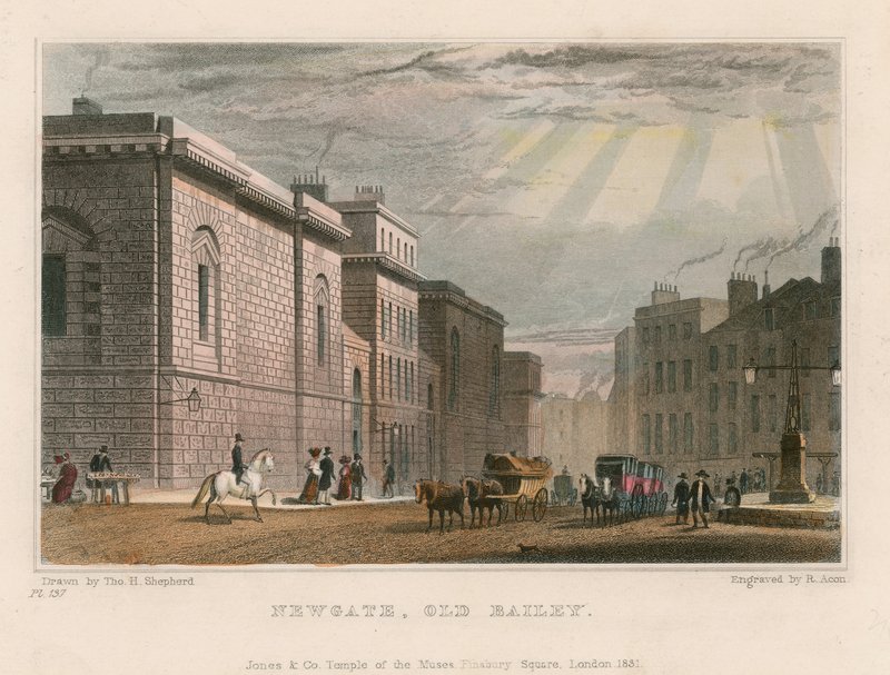 Generell utsikt over Old Bailey av Thomas Hosmer Shepherd