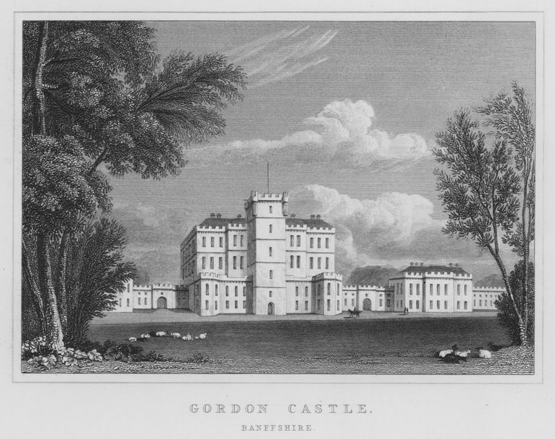 Gordon Castle, Banffshire (gravering) av Thomas Hosmer Shepherd