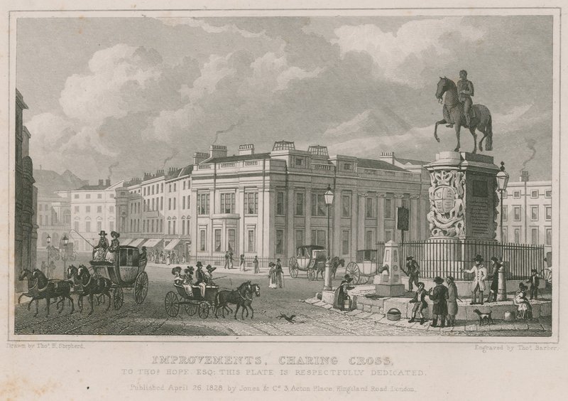 Forbedringer av Charing Cross (gravering) av Thomas Hosmer Shepherd