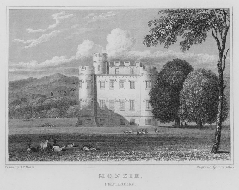 Monzie, Perthshire (gravering) av Thomas Hosmer Shepherd
