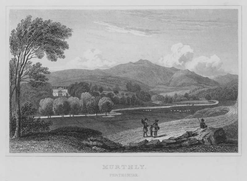 Murthly, Perthshire (gravering) av Thomas Hosmer Shepherd