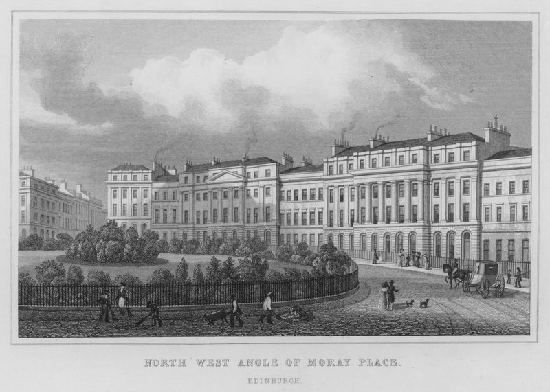 North West Angle of Moray Place, Edinburgh (gravering) av Thomas Hosmer Shepherd