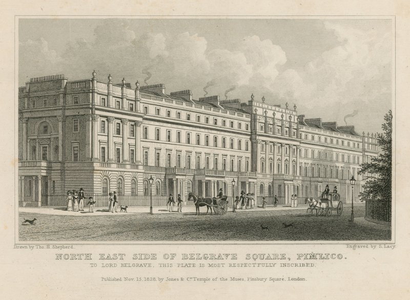 Nordøstsiden av Belgrave Square, Pimlico av Thomas Hosmer Shepherd