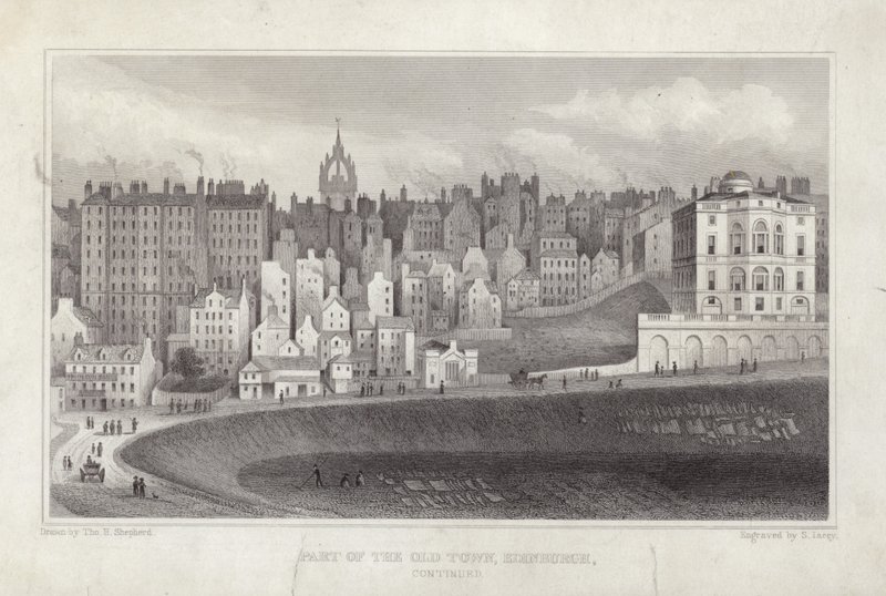 En del av gamlebyen i Edinburgh av Thomas Hosmer Shepherd