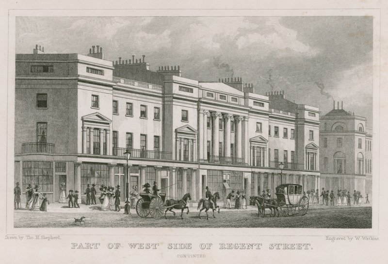 En del av vestsiden av Regent Street, London av Thomas Hosmer Shepherd
