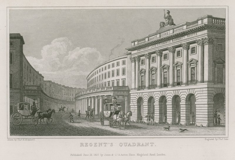 Quadrant, Regent Street, London av Thomas Hosmer Shepherd