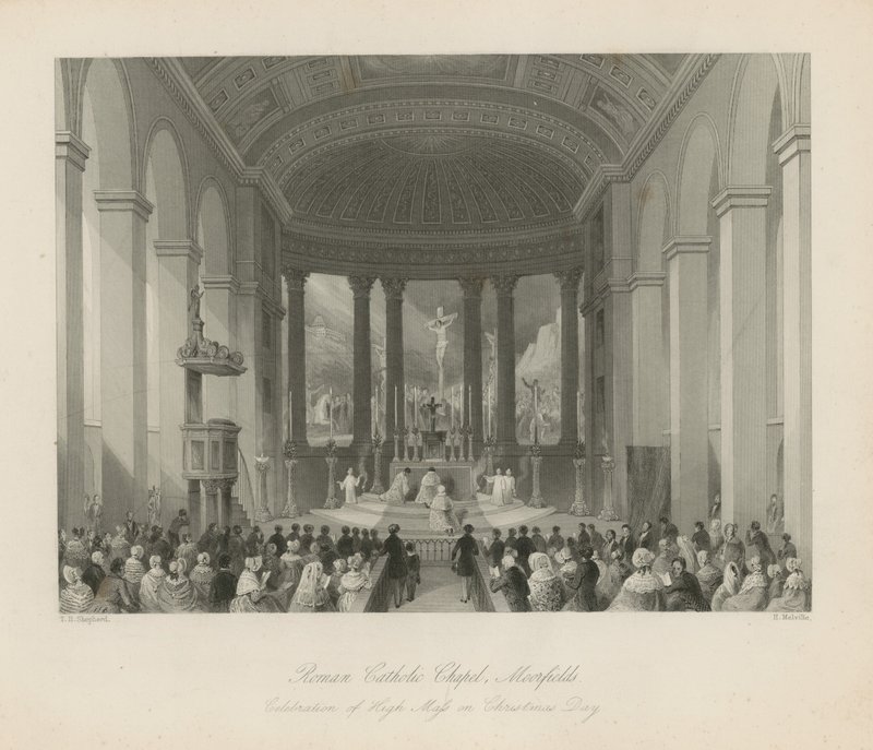 Romersk-katolske kirke i Moorfields av Thomas Hosmer Shepherd