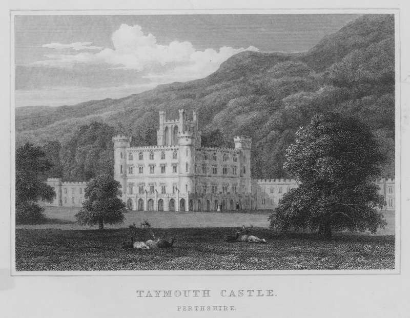 Taymouth Castle, Perthshire (gravering) av Thomas Hosmer Shepherd