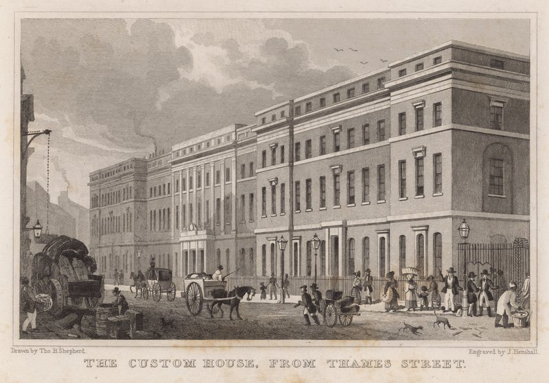 The Custom House, fra Thames Street av Thomas Hosmer Shepherd