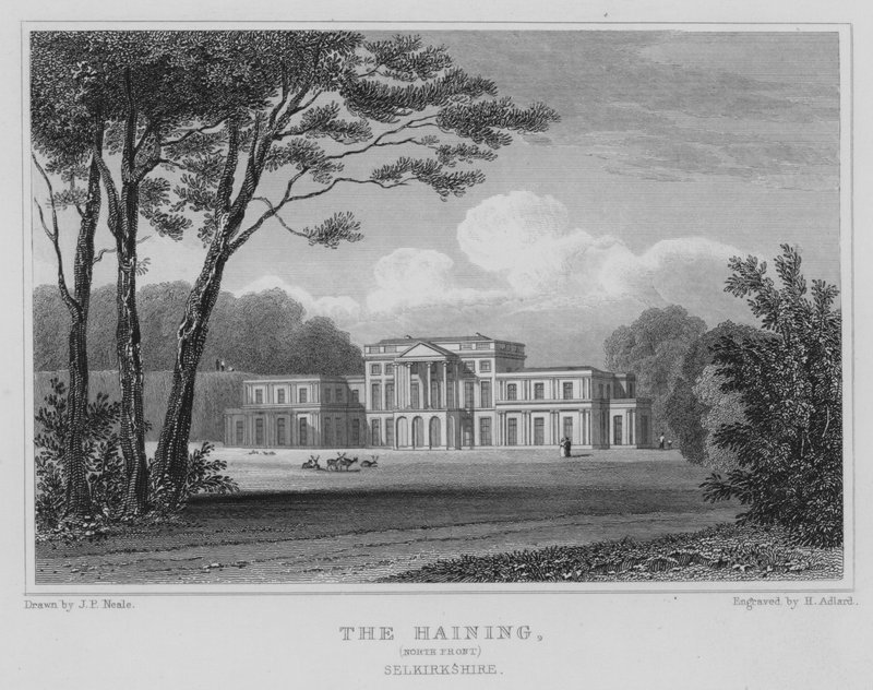 The Haining, North Front, Selkirkshire (gravering) av Thomas Hosmer Shepherd