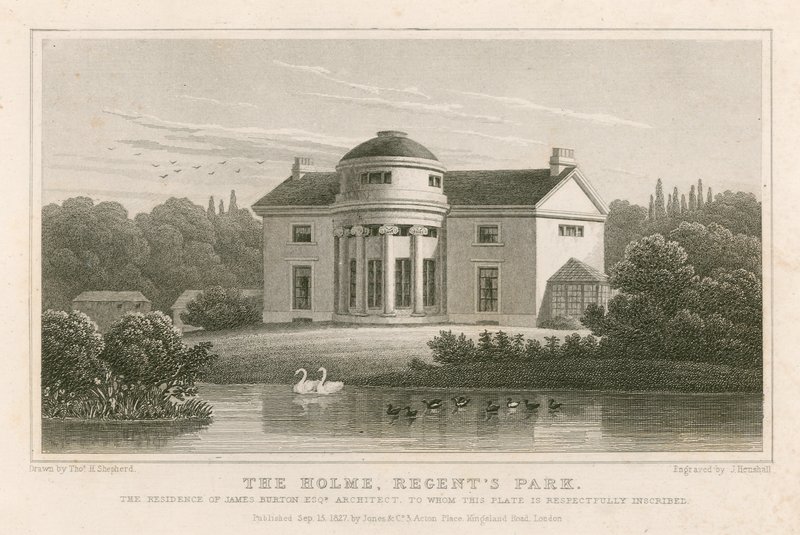 The Holme, Regent's Park, London, boligen til James Burton, arkitekten av Thomas Hosmer Shepherd