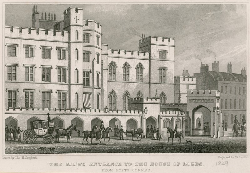 Kongens inngang til House of Lords, Westminster, London av Thomas Hosmer Shepherd