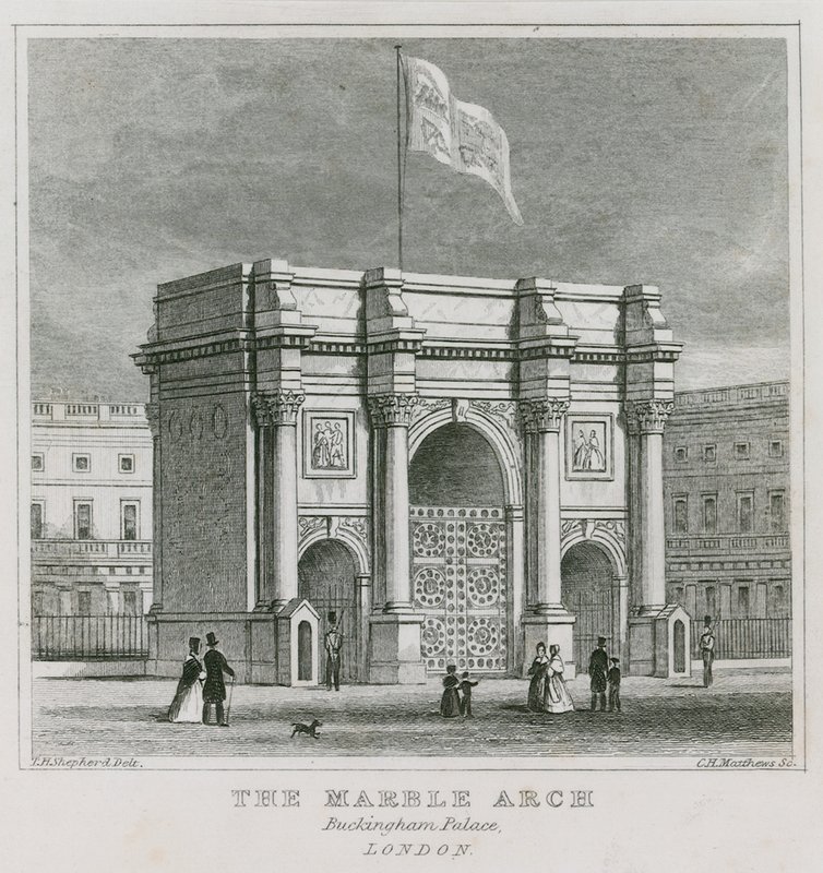 The Marble Arch, Buckingham Palace av Thomas Hosmer Shepherd