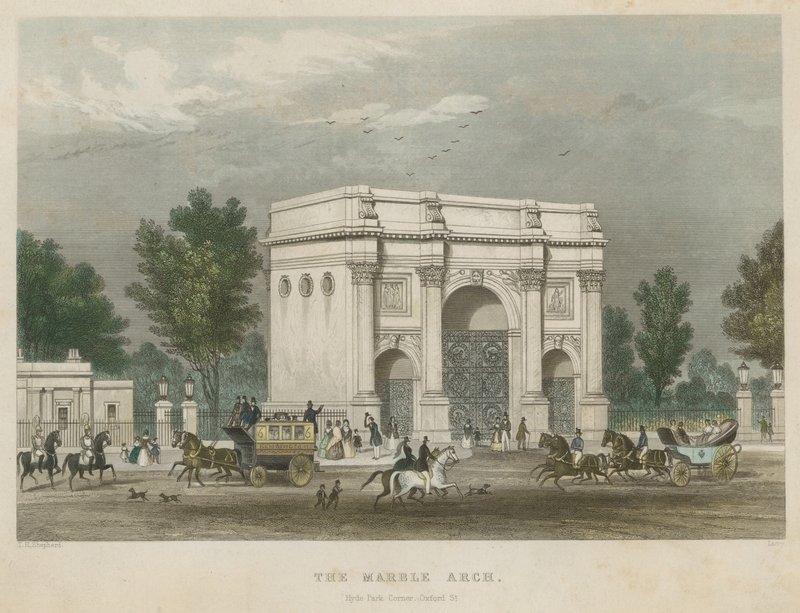 The Marble Arch, Hyde Park Corner, London av Thomas Hosmer Shepherd