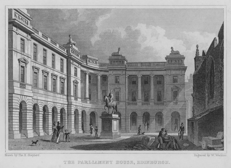 Parlamentshuset, Edinburgh (gravering) av Thomas Hosmer Shepherd