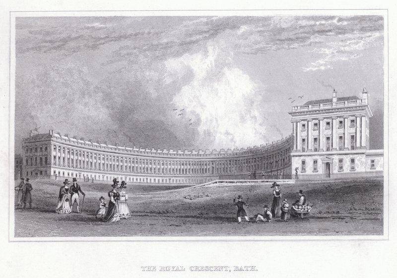 The Royal Crescent, Bath (gravering) av Thomas Hosmer Shepherd
