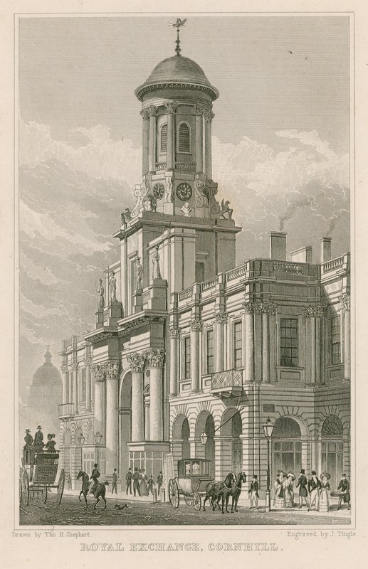 The Royal Exchange, Cornhill, London av Thomas Hosmer Shepherd