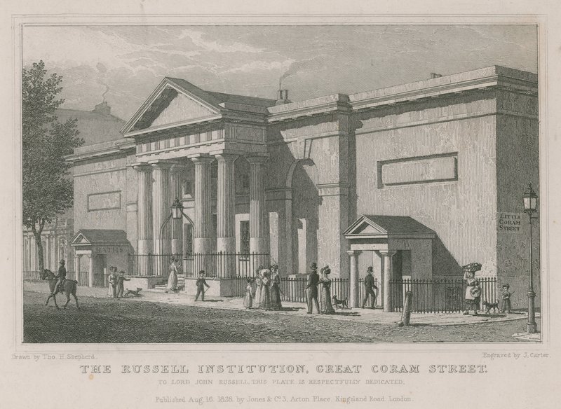 Russell Institution, Great Coram Street, London av Thomas Hosmer Shepherd