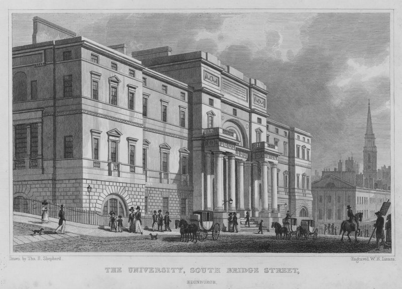 Universitetet, South Bridge Street, Edinburgh (gravering) av Thomas Hosmer Shepherd