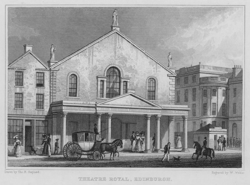 Theatre Royal, Edinburgh (gravering) av Thomas Hosmer Shepherd