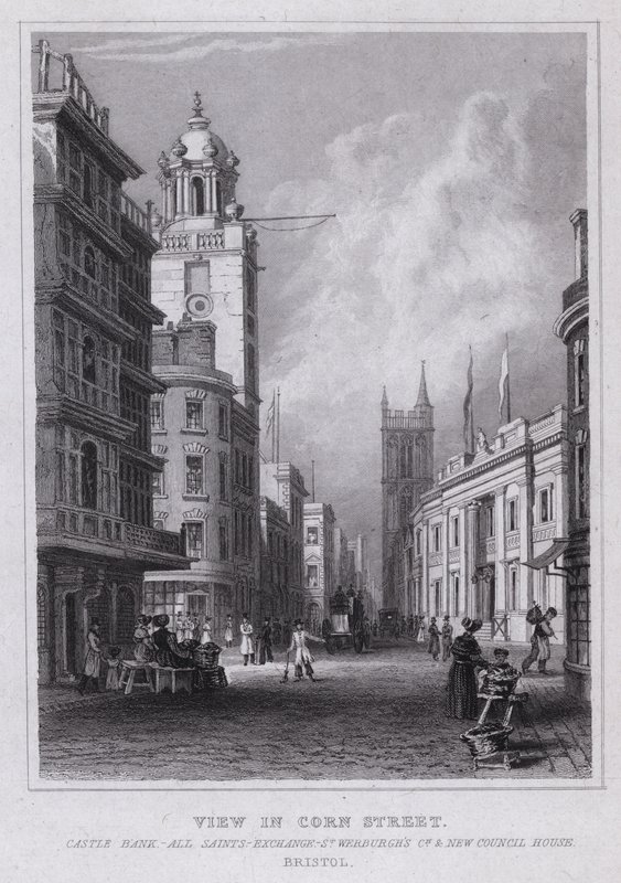 Utsikt i Corn Street, Castle Bank, All Saints, Exchange, St Werburgh