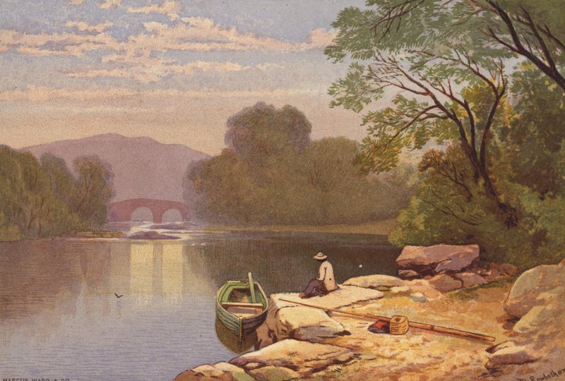 Killarney Lakes, Old Weir Bridge (farge litho) av Thomas Leeson the Elder Rowbotham