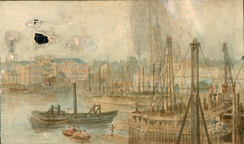 Panorama over Themsen, North Side, i 13 deler av Thomas Mann Baynes