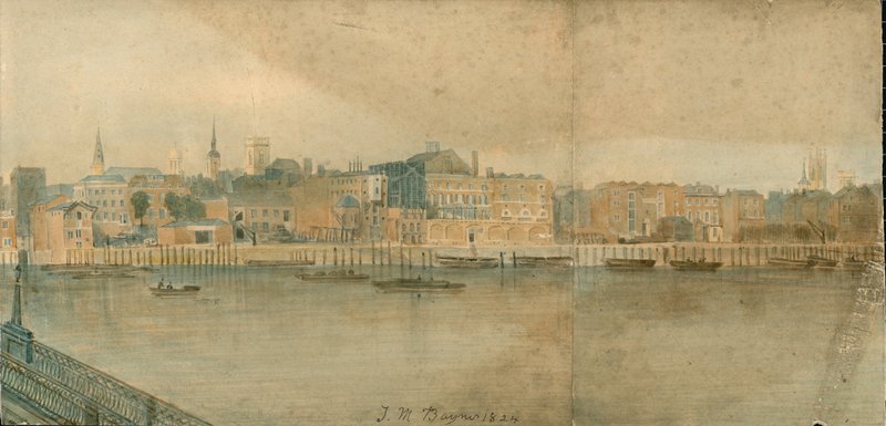 Panorama over Themsen, North Side, i 13 deler av Thomas Mann Baynes