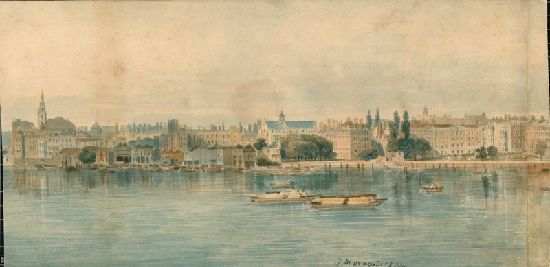 Panorama over Themsen, North Side, i 13 deler av Thomas Mann Baynes