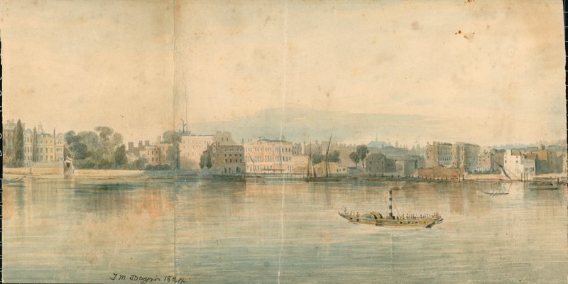 Panorama over Themsen, North Side, i 13 deler av Thomas Mann Baynes