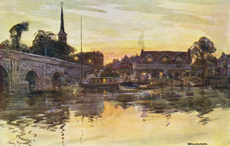 Themsen: Wallingford (fargelitografi) av Thomas Maybank