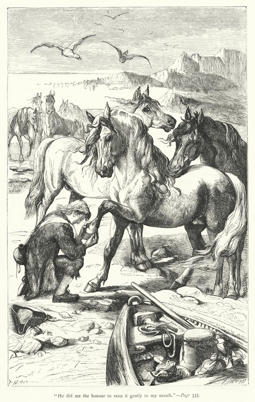 Illustrasjon for Gulliver's Travels av Jonathan Swift (gravering) av Thomas Morten
