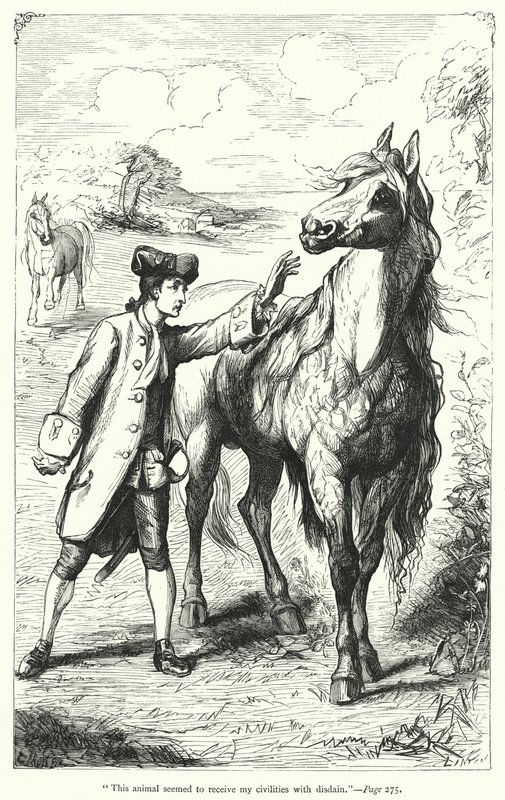 Illustrasjon for Gulliver's Travels av Jonathan Swift (gravering) av Thomas Morten