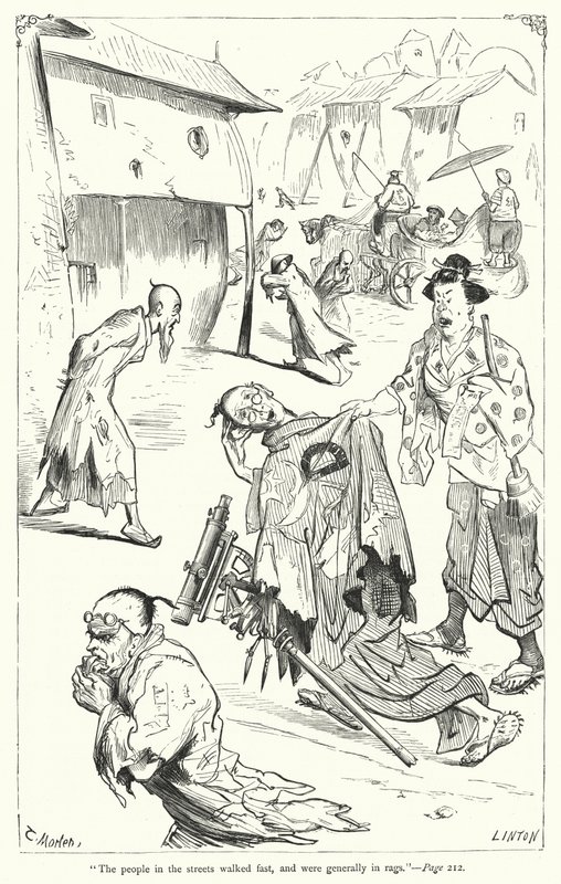 Illustrasjon for Gulliver's Travels av Jonathan Swift (gravering) av Thomas Morten