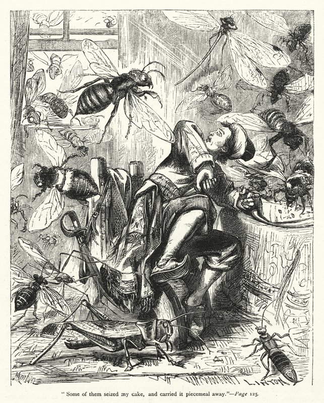 Illustrasjon for Gulliver's Travels av Jonathan Swift (gravering) av Thomas Morten