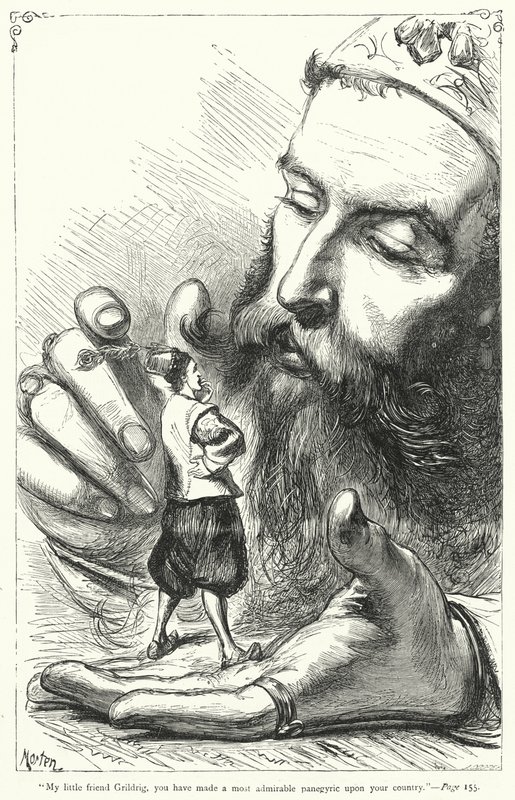 Illustrasjon for Gullivers reiser av Jonathan Swift (gravering) av Thomas Morten