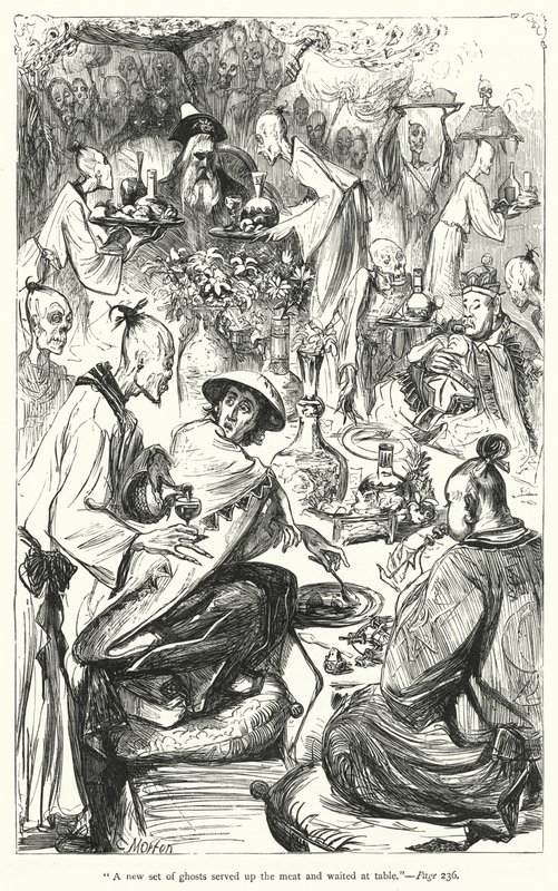 Illustrasjon for Gullivers reiser av Jonathan Swift (gravering) av Thomas Morten
