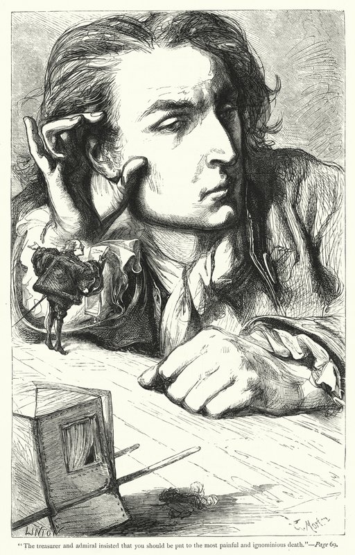 Illustrasjon for Gullivers reiser av Jonathan Swift (gravering) av Thomas Morten