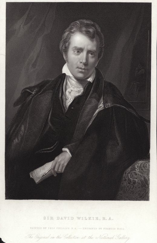 Sir David Wilkie , skotsk maler. Gravering av Francis Holl av Thomas Phillips