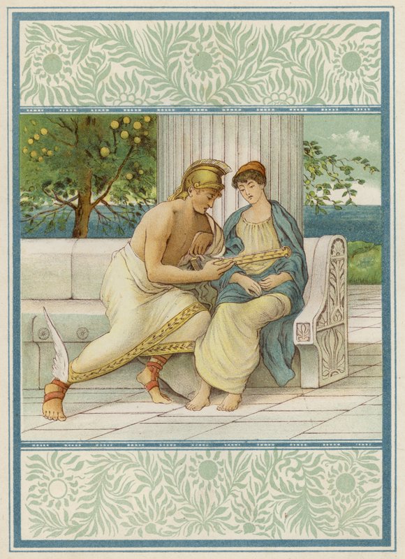 Perseus og Andromeda (farge litho) av Thomas Ralph Spence