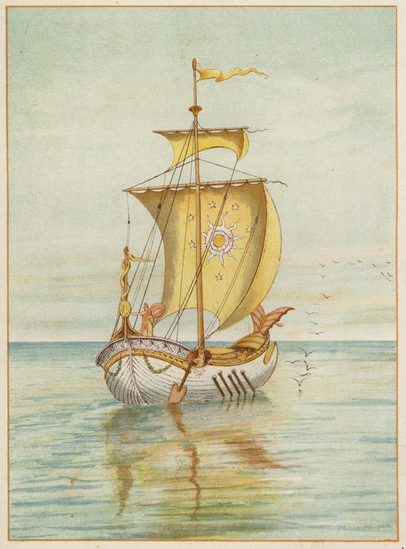 Perseus og Andromeda flyter (farge litho) av Thomas Ralph Spence