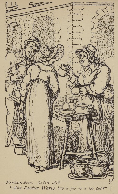 Eventuelle jordgods; kjøpe en kanne eller en tekanne? av Thomas Rowlandson