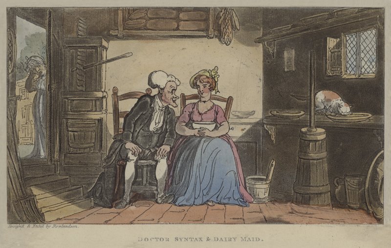 Doktorsyntaks og meierihjelp av Thomas Rowlandson
