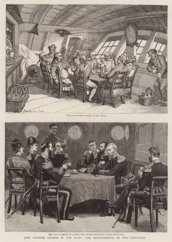 Hvordan tollvesenet endrer seg i marinen, to århundrers forfriskninger av Thomas Rowlandson