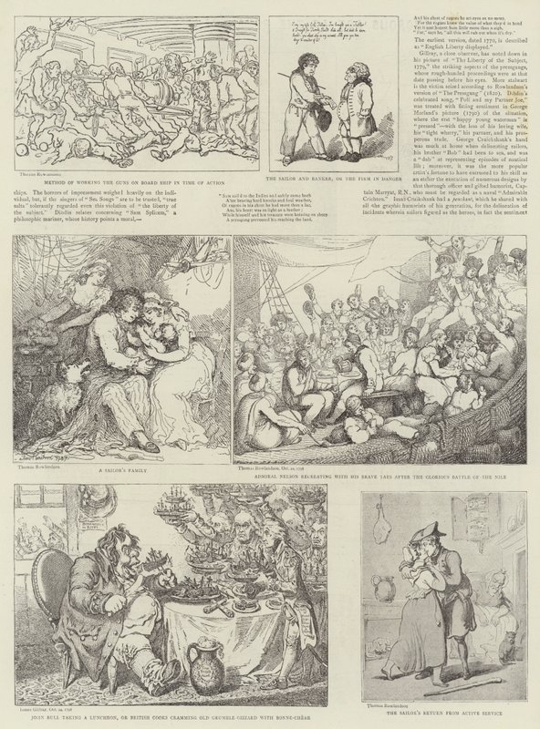 Humoristisk kunst på Royal Naval Exhibition av Thomas Rowlandson