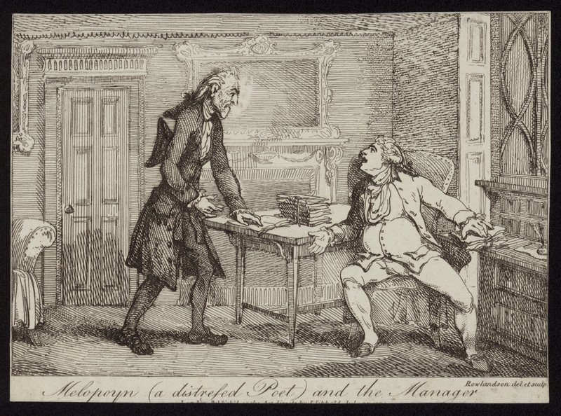 Melopoyn en bedrøvet poet og lederen av Thomas Rowlandson