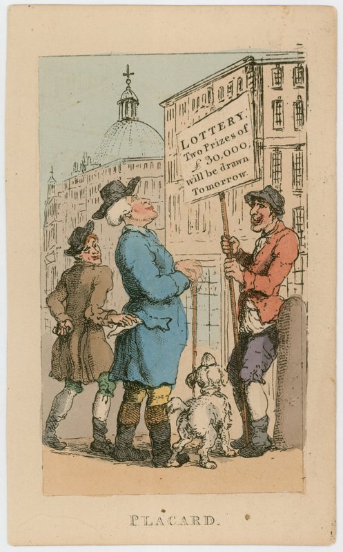 Plakat. Lotteri – to premier på £30 000 trekkes i morgen av Thomas Rowlandson